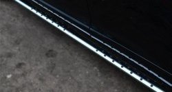 20 749 р. Защита порогов с круглыми вставками для ног из овальной трубы диаметром 75x42 мм Russtal  Toyota Venza  GV10 (2012-2016)  с доставкой в г. Калуга. Увеличить фотографию 1