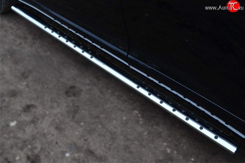 20 749 р. Защита порогов с круглыми вставками для ног из овальной трубы диаметром 75x42 мм Russtal  Toyota Venza  GV10 (2012-2016)  с доставкой в г. Калуга