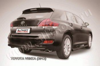 7 199 р. Защита задняя Slitkoff  Toyota Venza  GV10 (2012-2016) (Цвет: серебристый)  с доставкой в г. Калуга. Увеличить фотографию 1