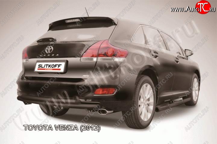 7 199 р. Защита задняя Slitkoff  Toyota Venza  GV10 (2012-2016) (Цвет: серебристый)  с доставкой в г. Калуга