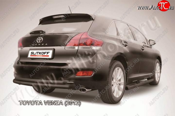7 999 р. Защита задняя Slitkoff  Toyota Venza  GV10 (2012-2016) (Цвет: серебристый)  с доставкой в г. Калуга