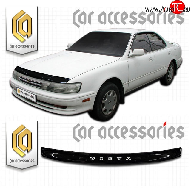 1 989 р. Дефлектор капота CA-Plastic  Toyota Vista  седан (1990-1994) (Classic черный, Без надписи)  с доставкой в г. Калуга