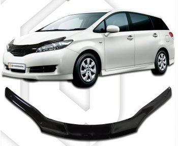 2 259 р. Дефлектор капота CA-Plastic  Toyota Wish  XE20 (2009-2017) (Classic черный, Без надписи)  с доставкой в г. Калуга. Увеличить фотографию 1