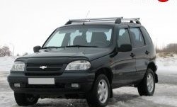 5 299 р. Рейлинги АПС L  Chevrolet Niva  2123 (2002-2008), Лада 2123 (Нива Шевроле) (2002-2008) (Башмак черный, рейлинг серый)  с доставкой в г. Калуга. Увеличить фотографию 1