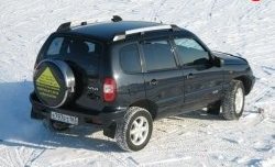 5 299 р. Рейлинги АПС L  Chevrolet Niva  2123 (2002-2008), Лада 2123 (Нива Шевроле) (2002-2008) (Башмак черный, рейлинг серый)  с доставкой в г. Калуга. Увеличить фотографию 3