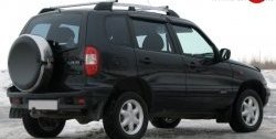 5 299 р. Рейлинги АПС L  Chevrolet Niva  2123 (2002-2008), Лада 2123 (Нива Шевроле) (2002-2008) (Башмак черный, рейлинг серый)  с доставкой в г. Калуга. Увеличить фотографию 4