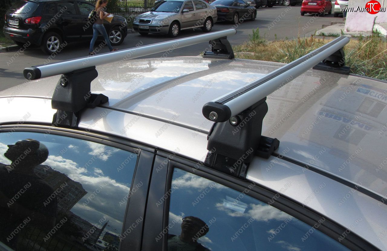 2 999 р. Багажник на крышу INTER D-1 (в обхват дверного проема) Hyundai Elantra AD дорестайлинг (2016-2019) (Cтальные поперечины длиной 1200 мм, без обтекателей)  с доставкой в г. Калуга