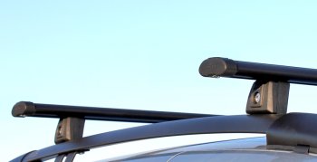 4 899 р. Комплект поперечин с замком в сборе АПС АЭРО (крепление в паз на рейлинги АПС, отпускается только с рейлингами) Renault Logan 1 дорестайлинг (2004-2010) (Цвет: черный, длина 1100 мм)  с доставкой в г. Калуга. Увеличить фотографию 5