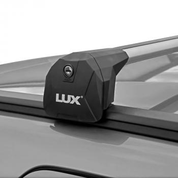 8 159 р. Багажник в сборе универсальный (на интегрированые рейлинги) LUX SCOUT Mitsubishi RVR 3  1-ый рестайлинг (2012-2017) (серые поперечины)  с доставкой в г. Калуга. Увеличить фотографию 3