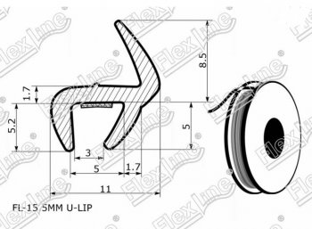 187 р. Универсальный уплотнитель FlexLine (15.5 mm U-LIP, клеевая основа) FAW Oley седан (2012-2018)  с доставкой в г. Калуга. Увеличить фотографию 3