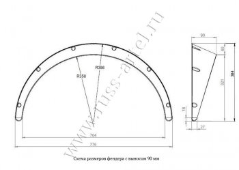 3 049 р. Универсальные накладки на колёсные арки RA (90 мм, комплект)   (Поверхность шагрень)  с доставкой в г. Калуга. Увеличить фотографию 2