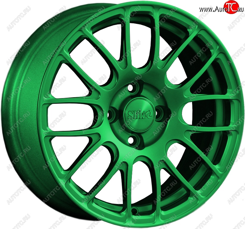 11 899 р. Кованый диск Slik Classik 6.5x15 (Зеленый) Honda Fit 2 GE 2-ой рестайлинг (2012-2014) 4x100.0xDIA56.1xET45.0 (Цвет: Зеленый)
