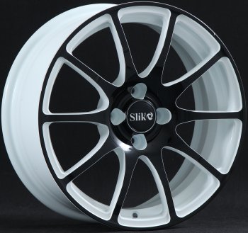 Кованый диск Slik classik R16x6.5 Белый глянцевый с чёрной лицевой поверхностью 6.5x16 Nissan Pulsar (2013-2015) 5x114.3xDIA66.1xET40.0