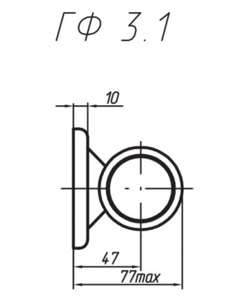 429 р. Фонарь габаритный и контурный Евросвет ГФ ГФ 3.1 LED2 Hino 300 (2010-2024) (12В, Черное кольцо)  с доставкой в г. Калуга. Увеличить фотографию 3