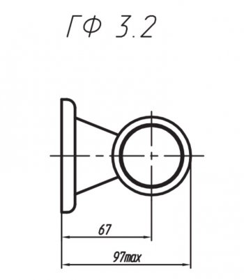 429 р. Фонарь габаритный и контурный Евросвет ГФ 3.2 LED1 Хрусталик Hyundai Porter 3 AU, KR (1996-2011) (12В)  с доставкой в г. Калуга. Увеличить фотографию 2