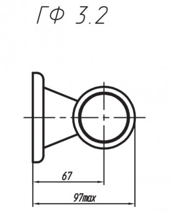 429 р. Фонарь габаритный и контурный Евросвет ГФ 3.2 LED2 ASHOK LEYLAND BOSS 1223 (2000-2024) (12В, Черное кольцо)  с доставкой в г. Калуга. Увеличить фотографию 3