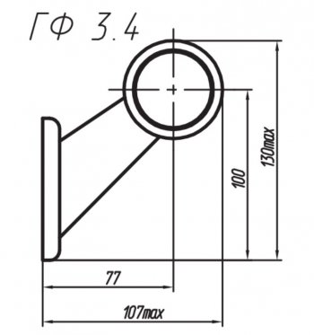 439 р. Фонарь габаритный и контурный Евросвет ГФ 3.4 LED2 Hino 300 (2010-2024) (12В, Черное кольцо)  с доставкой в г. Калуга. Увеличить фотографию 3