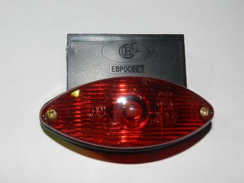 Фонарь контурный задний Евросвет ГФ 2 (LED и лампа 5 Вт, красный с кронштейном) 