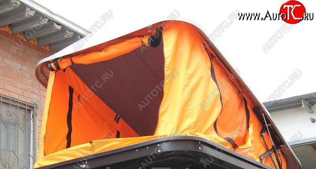 96 999 р. Багажный бокс-палатка Yuago Travel 2.0 (лето, 1000 л/230x160x35 см) на крышу   (Белый бокс, тент оранжевый)  с доставкой в г. Калуга