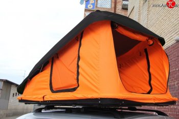 121 999 р. Багажный бокс-палатка Yuago Travel 2.0 (зима, 1000 л/230x160x35 см) на крышу   (Черный бокс, тент оранжевый)  с доставкой в г. Калуга. Увеличить фотографию 1