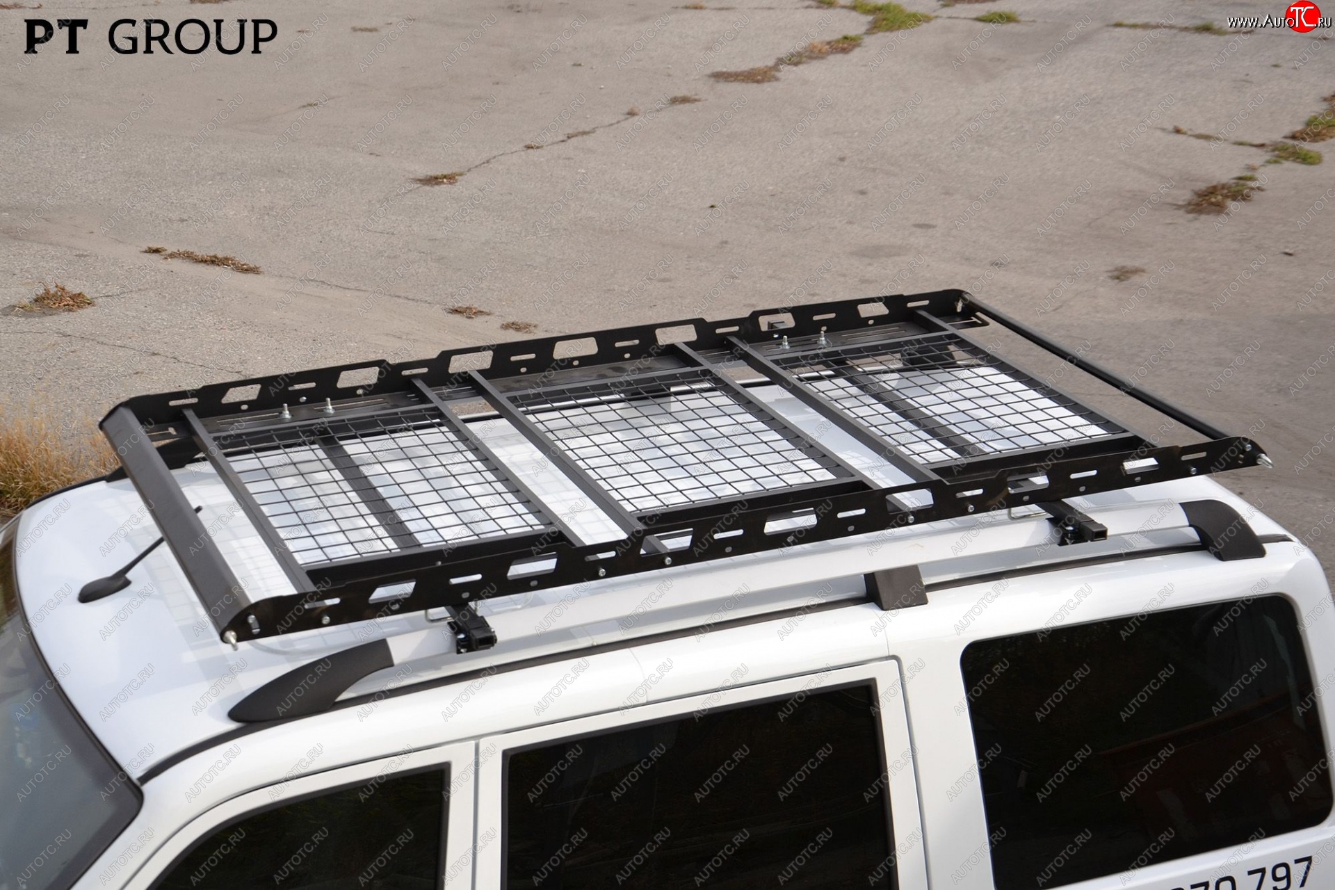 14 849 р. Универсальный багажник-корзина трехсекционный (2100х1100 мм, под поперечины) Petroil Tuning Toyota RAV4 XA50 5 дв. дорестайлинг (2018-2024)  с доставкой в г. Калуга