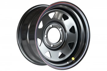 4 699 р. Штампованый диск OFF-ROAD Wheels (треугольник мелкий) 8.0x16 Toyota Land Cruiser J105 (1998-2007) 5x150.0xDIA110.0xET0.0 (Цвет: черный). Увеличить фотографию 1