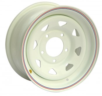 3 899 р. Штампованый диск OFF-ROAD Wheels (усиленный, треугольник мелкий) 7.0x15 Suzuki Jimny JB23/JB43 1-ый рестайлинг (2002-2012) 5x139.7xDIA105.0xET25.0 (Цвет: белый). Увеличить фотографию 1