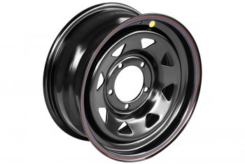4 499 р. Штампованый диск OFF-ROAD Wheels (стальной усиленный, треугольник мелкий - черный). 7.0 x 16 Suzuki Jimny JB23/JB43 1-ый рестайлинг (2002-2012) 5x139.7xDIA110.0xET25.0 . Увеличить фотографию 1