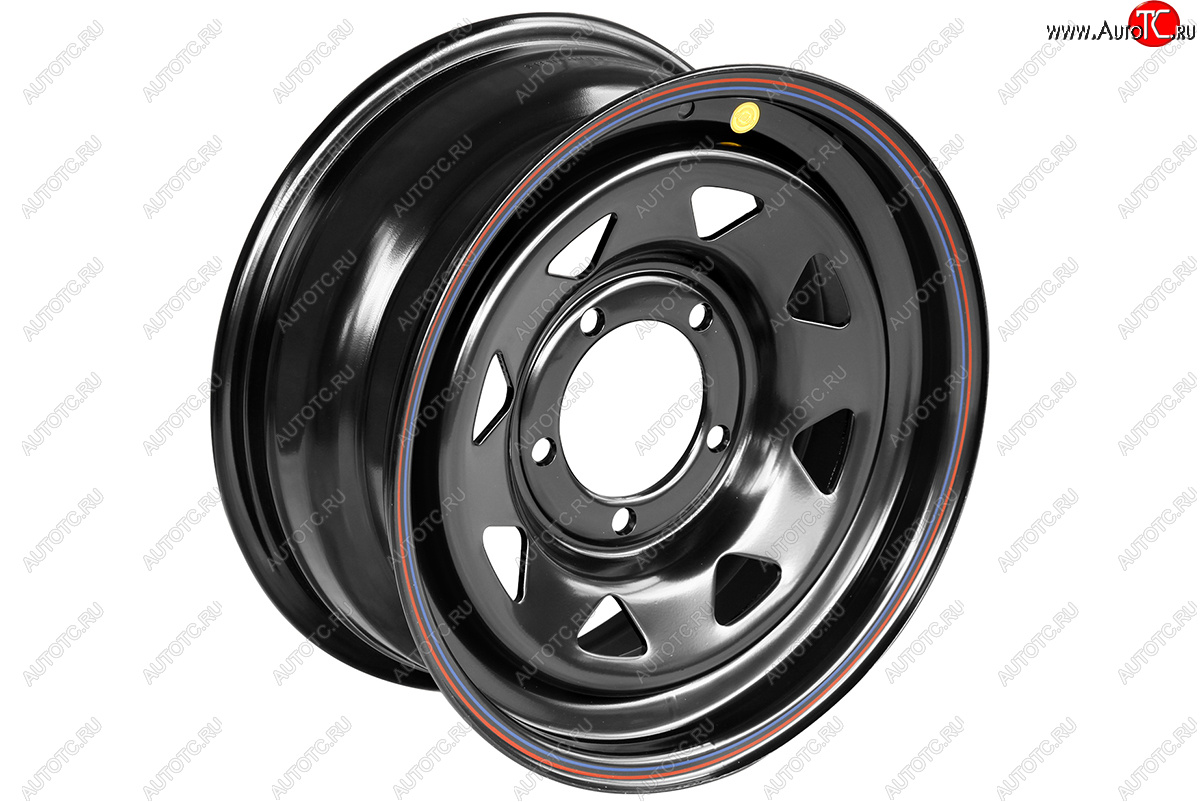 4 499 р. Штампованый диск OFF-ROAD Wheels (стальной усиленный, треугольник мелкий - черный). 7.0 x 16 Suzuki Jimny JB23/JB43 2-ой рестайлинг (2012-2018) 5x139.7xDIA110.0xET25.0 