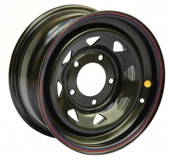 4 399 р. Штампованый диск OFF-ROAD Wheels (усиленный, треугольник мелкий) 7.0x16 Suzuki Escudo 1 дорестайлинг (1988-1994) 5x139.7xDIA66.1xET25.0 (Цвет: черный). Увеличить фотографию 1