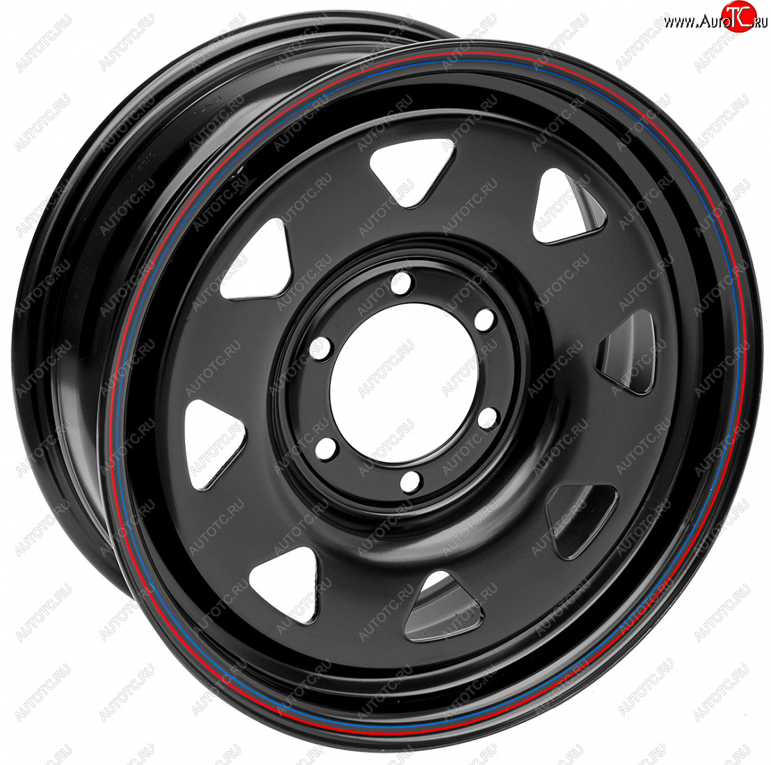 5 799 р. Штампованый диск OFF-ROAD Wheels (стальной усиленный, треугольник мелкий - черный). 7.0 x 17 Nissan Frontier 2 дорестайлинг (2005-2017) 6x139.7xDIA110.0xET30.0 