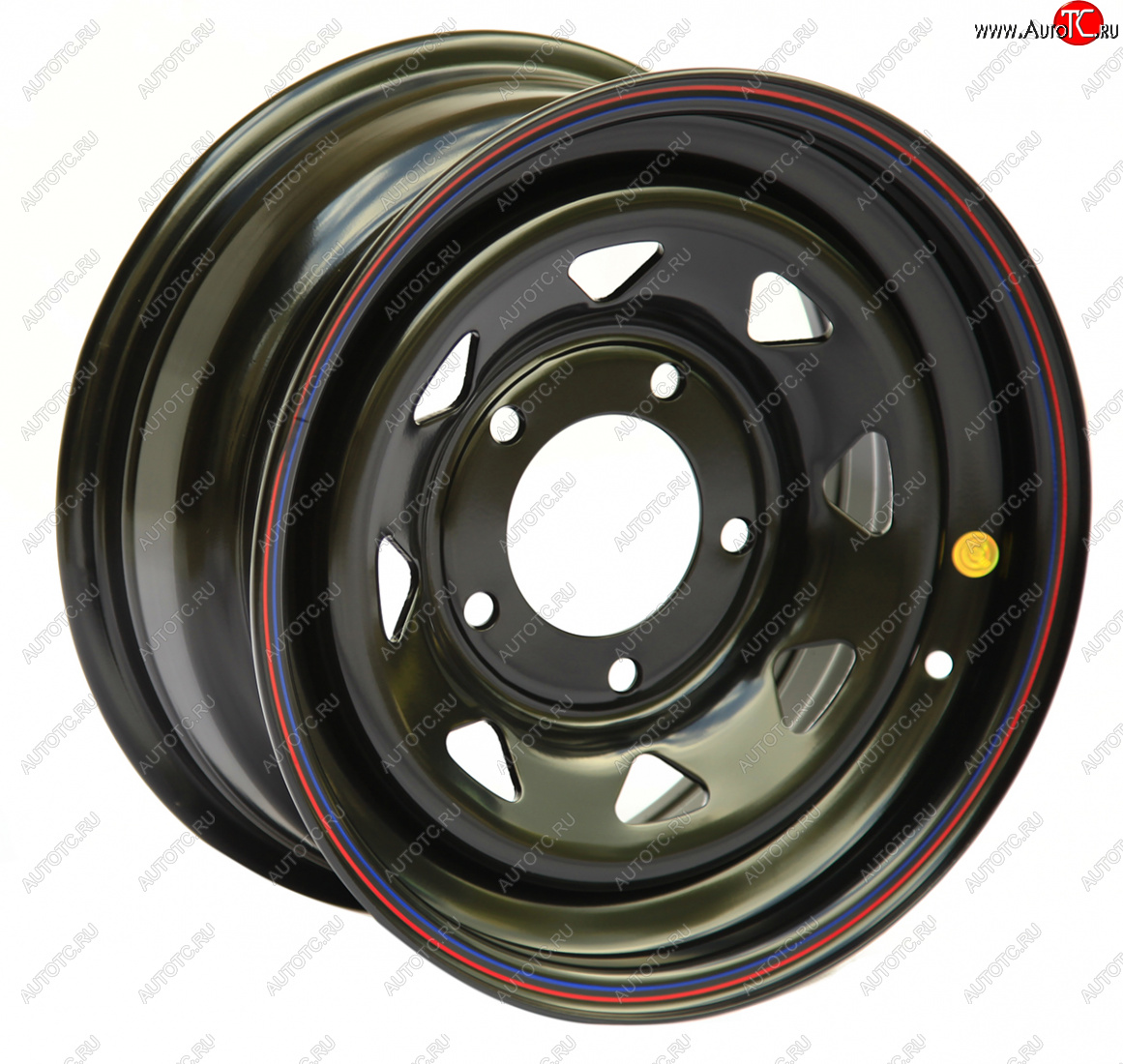 4 999 р. Штампованый диск OFF-ROAD Wheels (стальной усиленный, треугольник мелкий - черный). 7.0 x 15 Suzuki Jimny JB23/JB43 2-ой рестайлинг (2012-2018) 5x139.7xDIA110.0xET25.0 