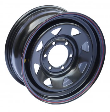 4 549 р. Штампованый диск OFF-ROAD Wheels (стальной усиленный, треугольник мелкий - черный). 7.0 x 16 Toyota SW4 дорестайлинг (2005-2011) 6x139.7xDIA110.0xET30.0 . Увеличить фотографию 1