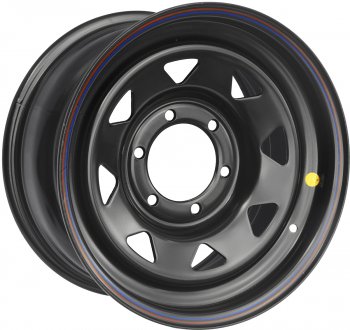 4 549 р. Штампованый диск OFF-ROAD Wheels (стальной усиленный, треугольник мелкий - черный). 8.0 x 16 Toyota Fortuner AN50/AN60 дорестайлинг (2004-2008) 6x139.7xDIA110.0xET30.0 . Увеличить фотографию 1