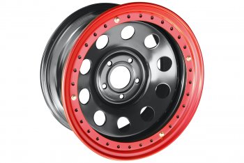 13 999 р. Штампованый диск OFF-ROAD Wheels (усиленный, с бедлоком) 8.0x17   (Цвет: черный-красный)  с доставкой в г. Калуга. Увеличить фотографию 1
