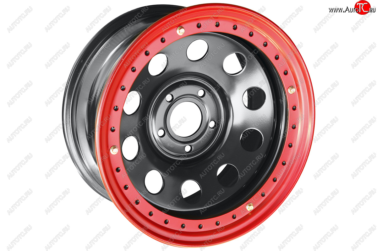 13 999 р. Штампованый диск OFF-ROAD Wheels (усиленный, с бедлоком) 8.0x17   (Цвет: черный-красный)  с доставкой в г. Калуга