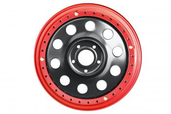13 999 р. Штампованый диск OFF-ROAD Wheels (усиленный, с бедлоком) 8.0x17   (Цвет: черный-красный)  с доставкой в г. Калуга. Увеличить фотографию 2