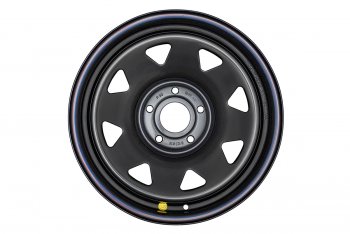 8 449 р. Штампованый диск OFF-ROAD Wheels (усиленный, треугольник мелкий) 8.0x17   (Цвет: черный)  с доставкой в г. Калуга. Увеличить фотографию 2