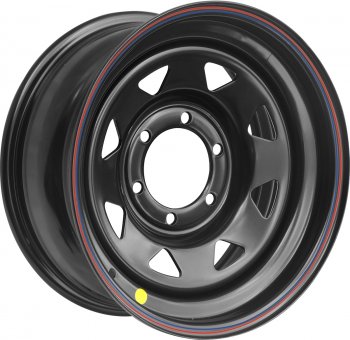 5 999 р. Штампованый диск OFF-ROAD Wheels (стальной усиленный, треугольник мелкий - черный). 8.0 x 17 Hyundai Galloper 5 дв. (1998-2003) 6x139.7xDIA110.0xET0.0 . Увеличить фотографию 1