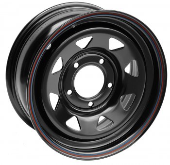 3 999 р. Штампованый диск OFF-ROAD Wheels (усиленный, треугольник мелкий) 7.0x15 Suzuki Grand Vitara FTB03 3 двери (1997-2005) 5x139.7xDIA98.5xET25.0 (Цвет: черный). Увеличить фотографию 1