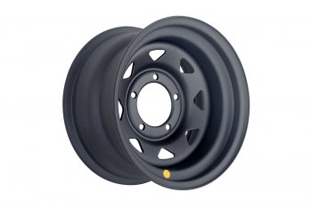 Штампованый диск OFF-ROAD Wheels (стальной усиленный, треугольник мелкий - черный матовый). 8.0 x 15 