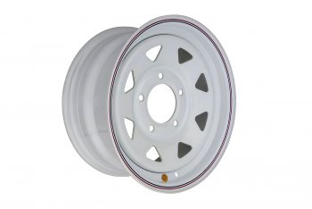 5 399 р. Штампованый диск OFF-ROAD Wheels (усиленный, треугольник мелкий) 7.0x15 Suzuki Jimny JB23/JB43 1-ый рестайлинг (2002-2012) 5x139.7xDIA105.0xET25.0 (Цвет: белый). Увеличить фотографию 1