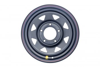 4 399 р. Штампованый диск OFF-ROAD Wheels (усиленный, треугольник мелкий) 7.0x15 Suzuki Jimny JB23/JB43 1-ый рестайлинг (2002-2012) 5x139.7xDIA105.0xET25.0 (Цвет: черный). Увеличить фотографию 2