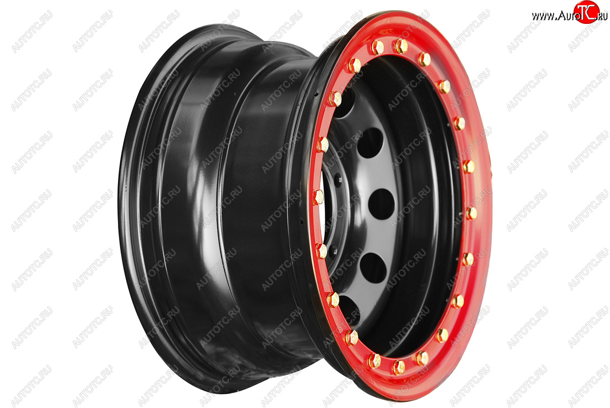 11 799 р. Штампованый диск OFF-ROAD Wheels (стальной усиленный с бедлоком, круг - черный/красный). 8.0 x 15 Лада нива 4х4 2121 Бронто 3 дв. 1-ый рестайлинг (2017-2019) 5x139.7xDIA110.0xET15.0 