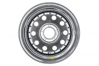 7 349 р. Штампованый диск OFF-ROAD Wheels (усиленный, круг) 8.0x15   (Цвет: хром)  с доставкой в г. Калуга. Увеличить фотографию 2