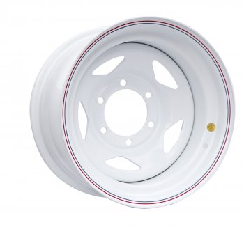 4 999 р. Штампованый диск OFF-ROAD Wheels (стальной усиленный, треугольник - белый). 8.0 x 15 Hyundai Galloper 5 дв. (1998-2003) 6x139.7xDIA110.0xET0.0 . Увеличить фотографию 1
