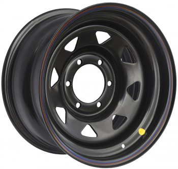 4 699 р. Штампованый диск OFF-ROAD Wheels (стальной усиленный, треугольник мелкий - черный). 8.0 x 16 Hyundai Galloper 5 дв. (1998-2003) 6x139.7xDIA110.0xET0.0 . Увеличить фотографию 1