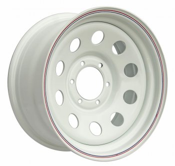 5 499 р. Штампованый диск OFF-ROAD Wheels (стальной усиленный, круг - белый). 8.0 x 17 Hyundai Galloper 5 дв. (1998-2003) 6x139.7xDIA110.0xET0.0 . Увеличить фотографию 1
