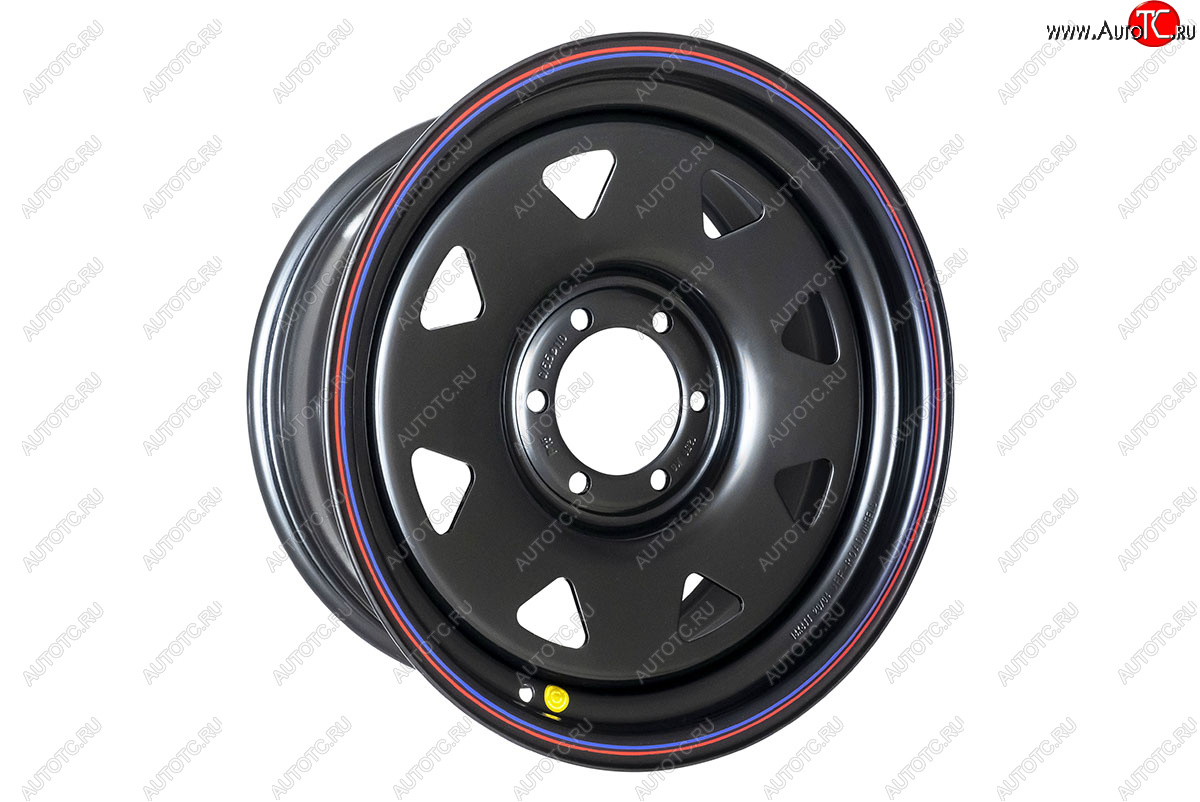 7 499 р. Штампованый диск OFF-ROAD Wheels (стальной усиленный, треугольник - черный). 8.0 x 18 Nissan Patrol 5 Y61 дорестайлинг (1997-2001) 6x139.7xDIA110.0xET15.0 