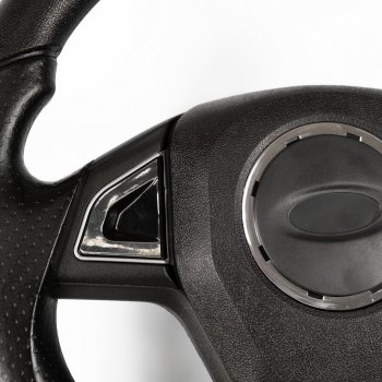 2 779 р. Рулевое колесо Барс-Т Премиум (Ø360 мм, под логотип LADA) Лада нива 4х4 2131 Урбан 5 дв. рестайлинг (2019-2021) (Черный)  с доставкой в г. Калуга. Увеличить фотографию 3
